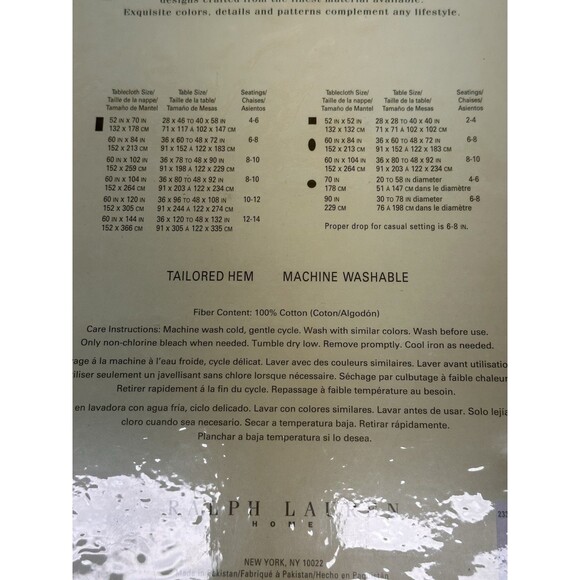 Ralph Lauren Home BLUFF POINT Tablecloth Blue/Tan Floral 60x104 New In Packaging - Picture 6 of 7